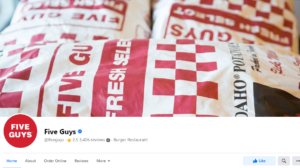 5 Guys Facebook page