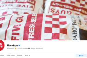 5 Guys Facebook page