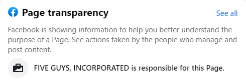 Facebook ad page transparency