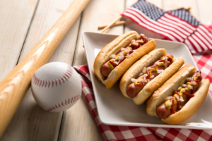 hot dogs and baseball