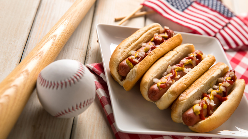 hot dogs and baseball